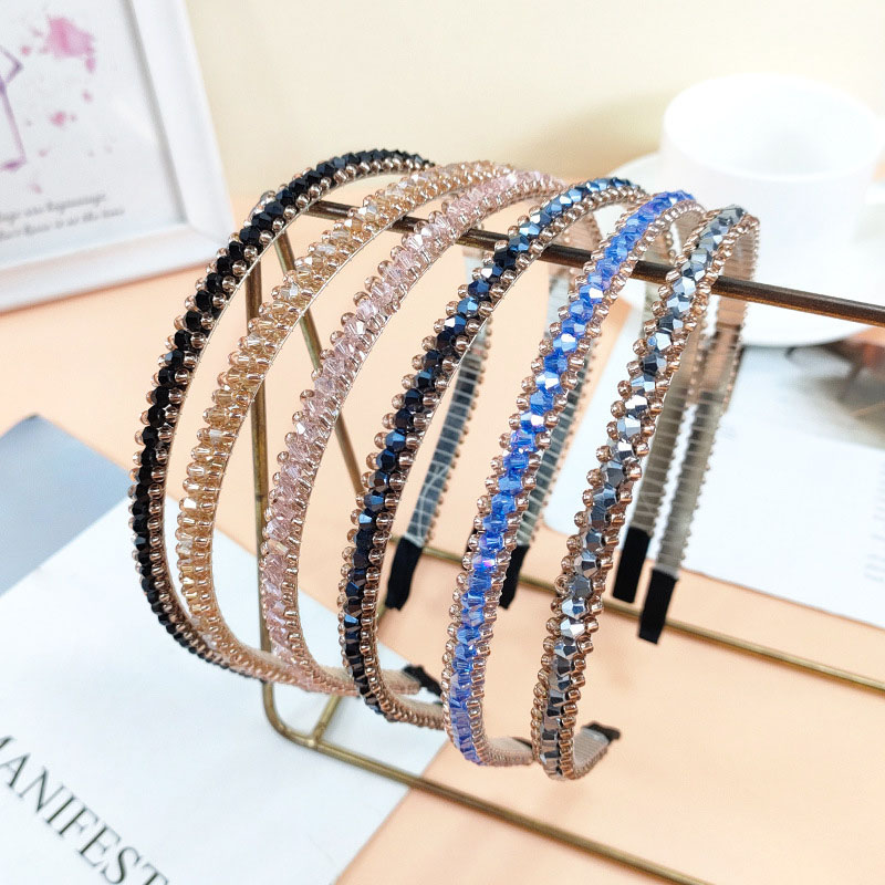 Korean Crystal Full Of Diamonds Fine Edge Pressed Hair Headband Simple Distributor