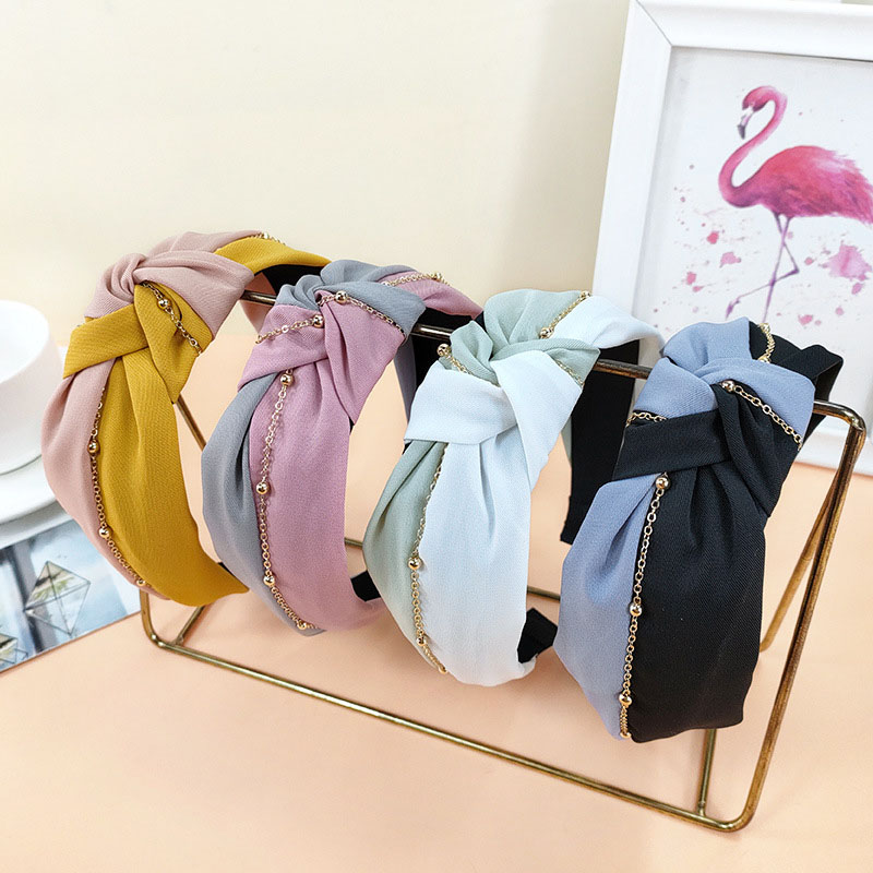 Korean Version Of Colorful Knotted Simple Fabric Chain Hair Card Fashion Headband Distributor