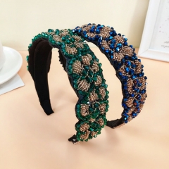 Heavy-duty Crystal Weave Hair Card Wide Version Of The Rice Beads Beaded Headband Distributor
