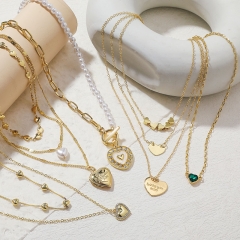 Wholesale Simple Love Pendant Multi-layer Necklace
