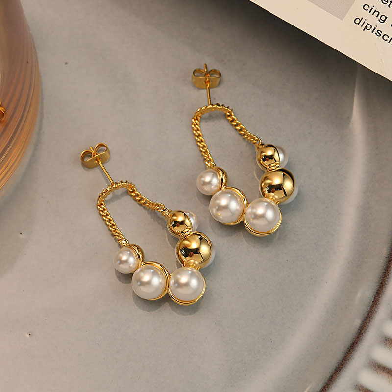 Pearl Earrings French Vintage 18k Gold Fashion Studs	 Manufacturer