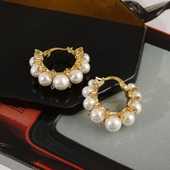 Pearl Earrings Hoop Earrings Buckle Korean Fashion	 Distributor
