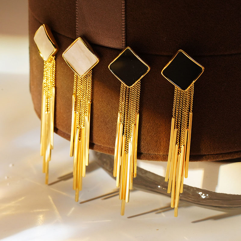 Korean Fashion Geometric Earrings Long Tassel Earrings	 Vendors
