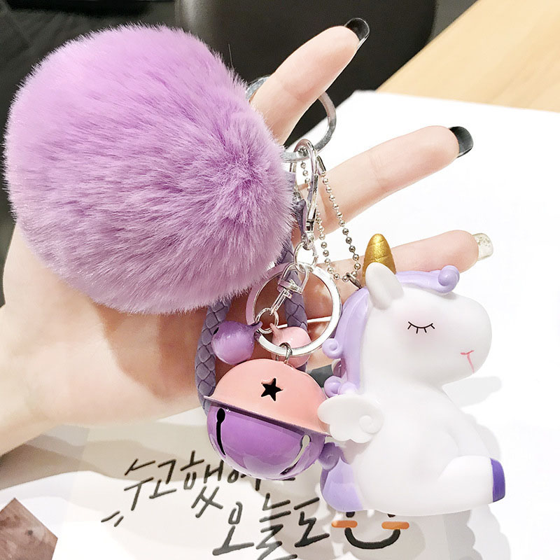 Cute Unicorn Cartoon Plush Ball Plush Doll Keychain