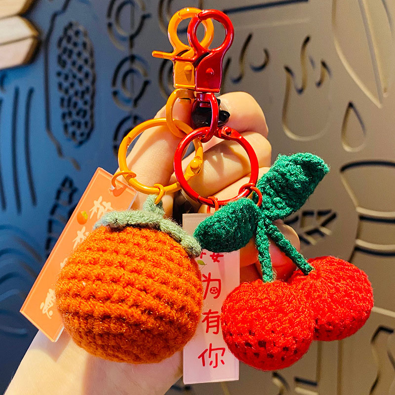 Cartoon Exquisite Creative Hand-knitted Peanut Couple Keychain