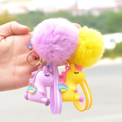 Cute Unicorn Plush Cartoon Keychain