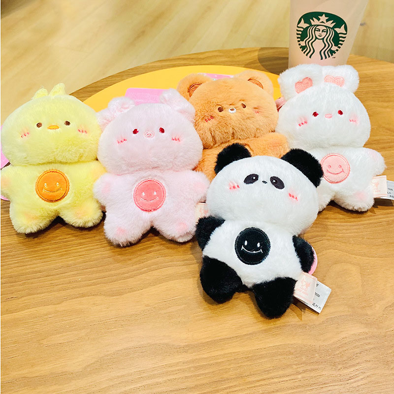 Plush Smiley Face Healing Animal Keychain