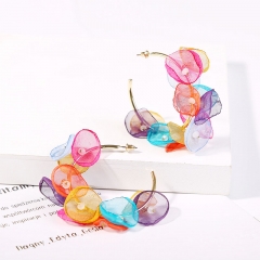 Wholesale Lace Petals Exaggerated Circle Earrings