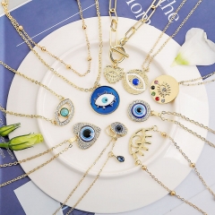 Wholesale Angel Eyes Pendant Multi-layer Devil's Eye Necklace