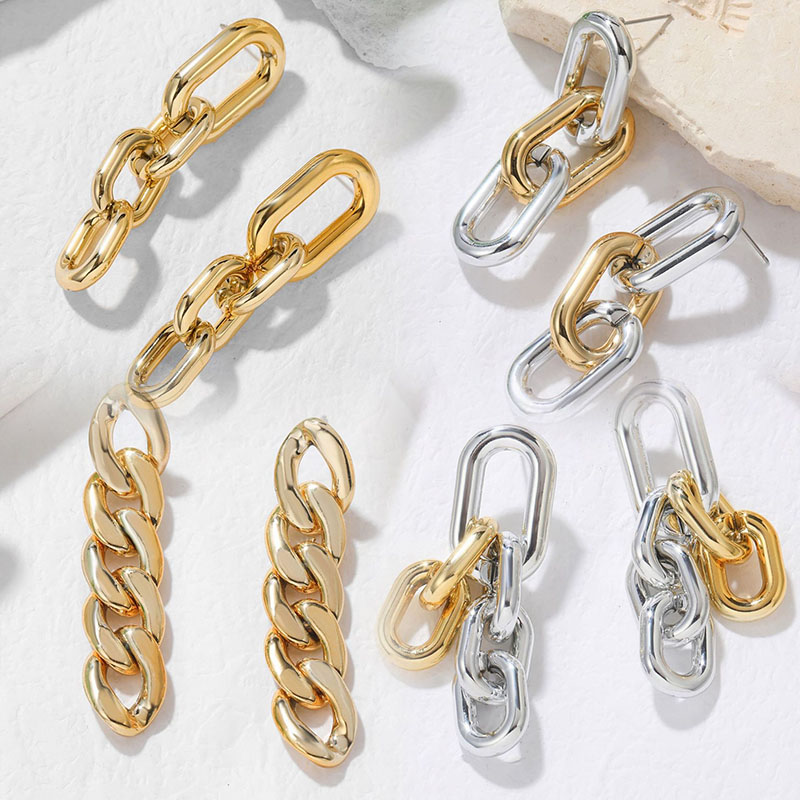 Wholesale Hip Hop Fashion Chain Earrings Simple Earrings