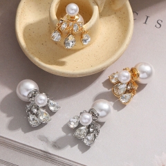 Pearl Earrings Teardrop Zircon French Fashion Earrings	 Distributor