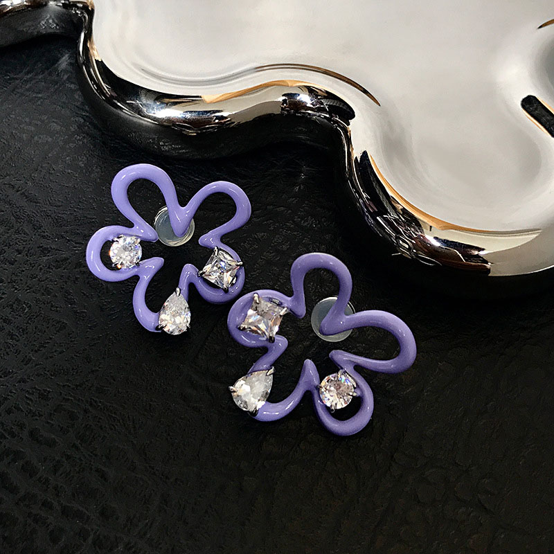 Flower Earrings Sweet Irregular Geometric Oil Drops Simple Earrings	 Manufacturer