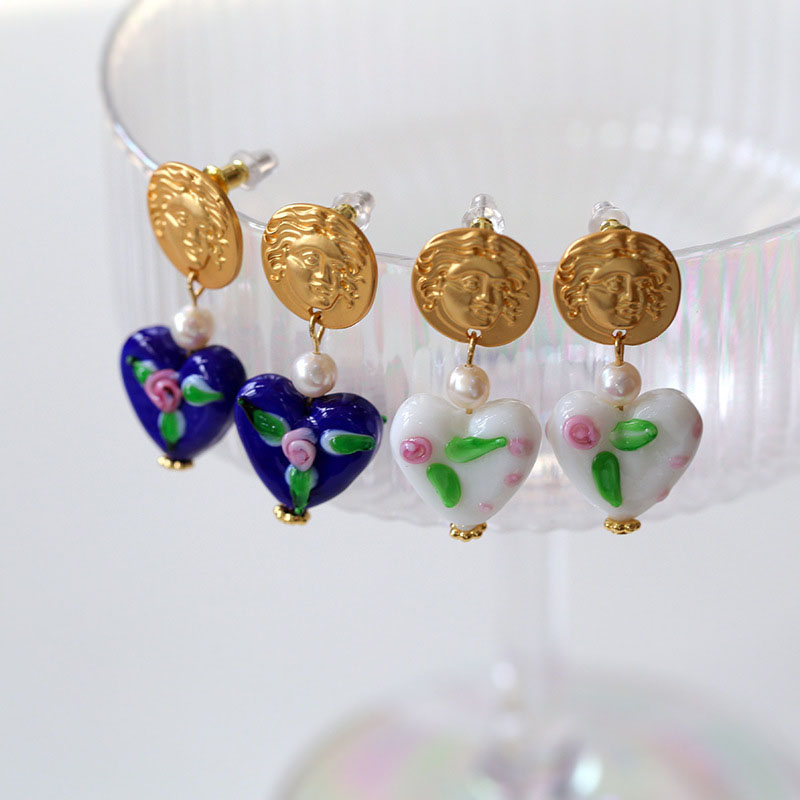Love Heart Earrings Pearl Resin Korean Fashion Earrings	 Manufacturer