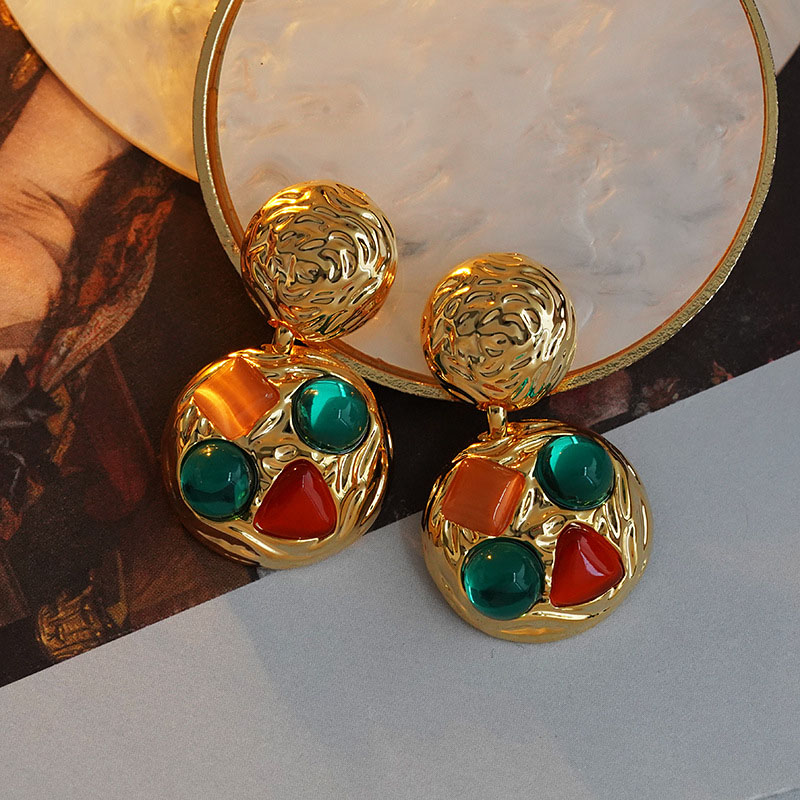 Vintage Court Personality Gold Studs Medieval Earrings	 Vendors
