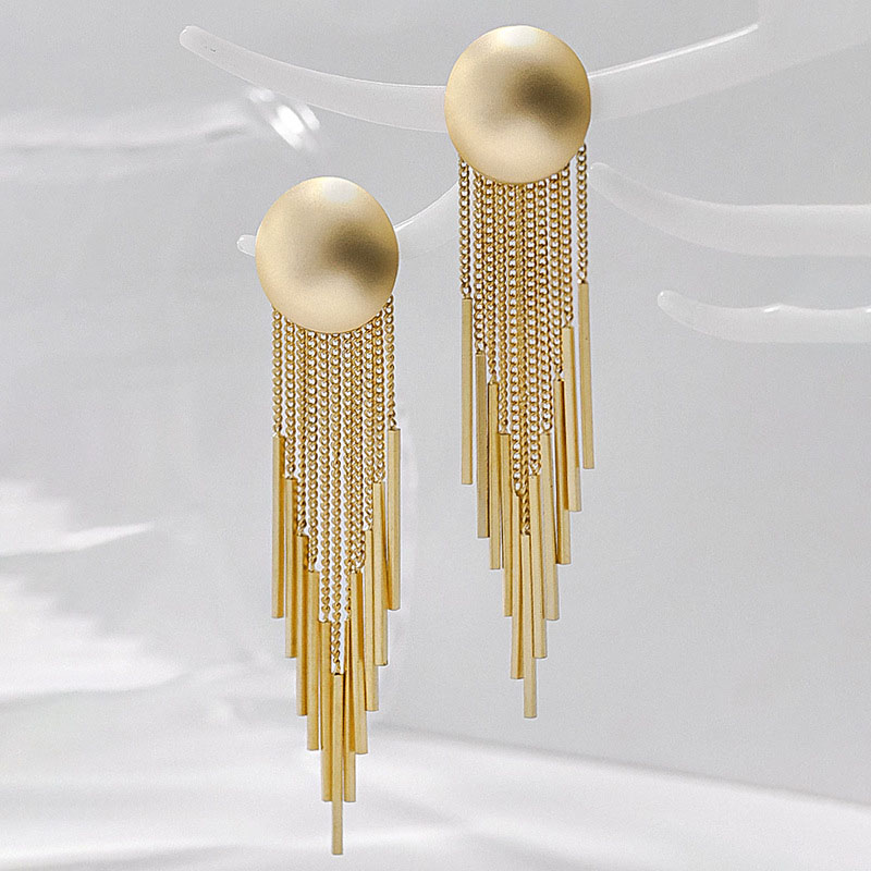 Tassel Earrings Fashion Gold Long Earrings	 Vendors