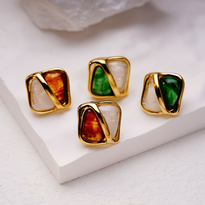 Fashion Collision Geometric Square Stud Earrings	 Vendors