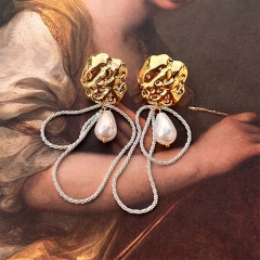 Tassel Pearl Earrings Vintage Fashion 18k Gold 925 Silver Pin Earrings	 Supplier