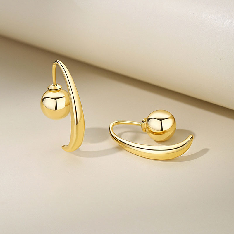 Cold Wind Earrings Curved Hook Small Drop Earrings 18k Gold Fashion	 Supplier