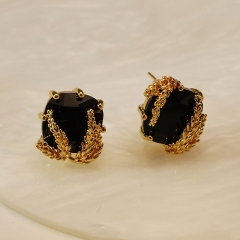 French Black Zirconia Earrings Studs	 Vendors