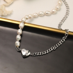 Natural Pearl Necklace Love Korean Sweater Chain Splicing Collarbone Chain	 Manufacturer