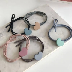 Wholesale Peach Heart Hair Rope Leather Band Tied Hair Ring