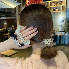 Korean Organza Cute Starfish Fat Ring Pearl Hair Rope Supplier