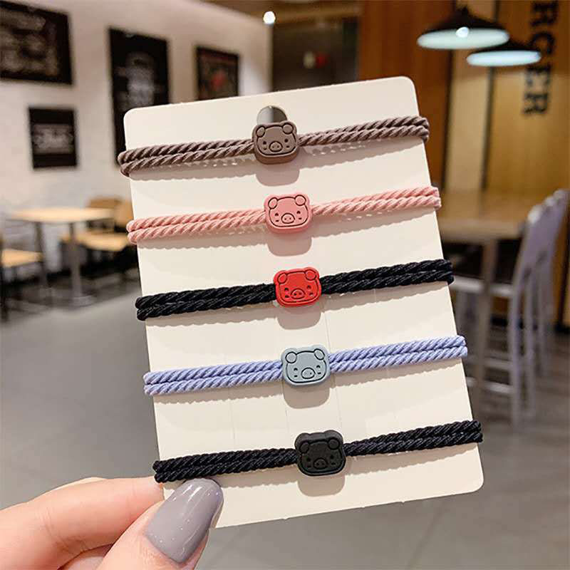 Wholesale Cute Piglet Couple Bracelet Hair Rope Korean Version Of Simple Hair Band