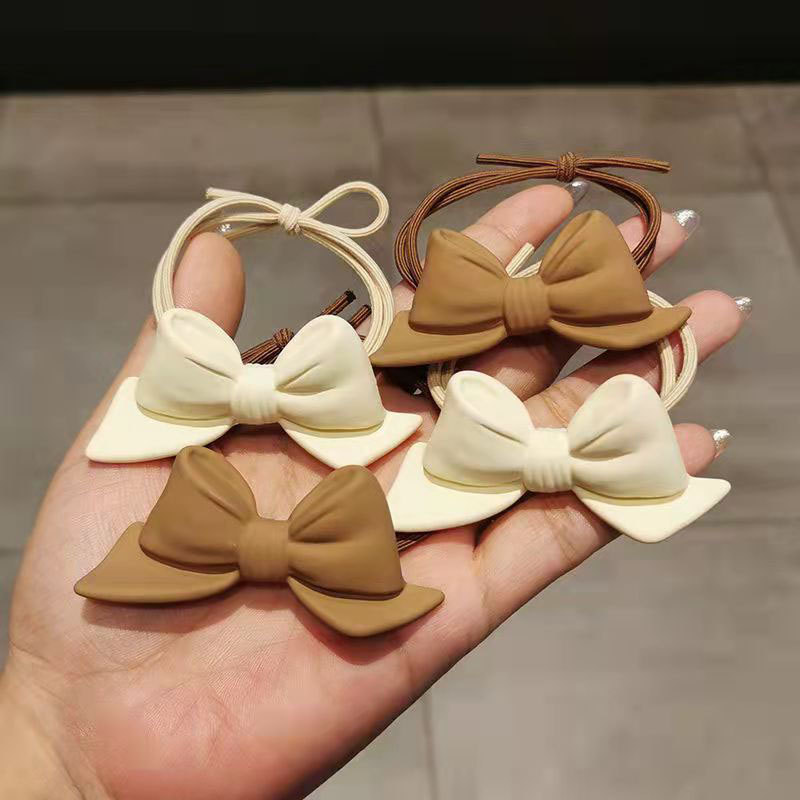 Japan And South Korea Cute Three-dimensional Bow Sweet Milk Curry Color Head Rope Supplier