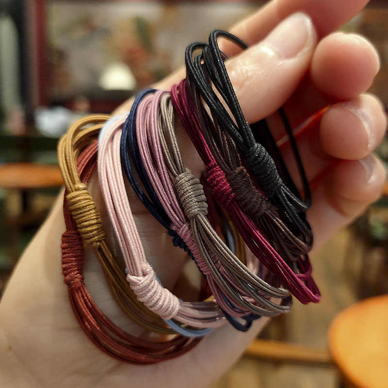 Wholesale Simple Basic Small Leather Band High Elasticity Head Rope