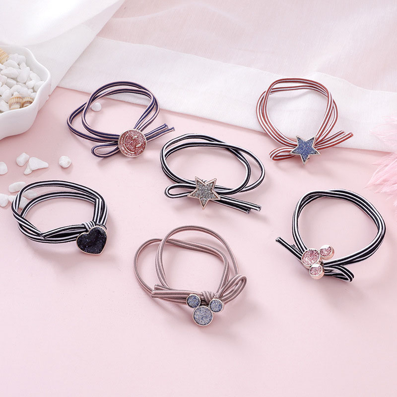 Wholesale Korean Version Of The Star Hair Circle Small Holster Flash Bow Leather Band