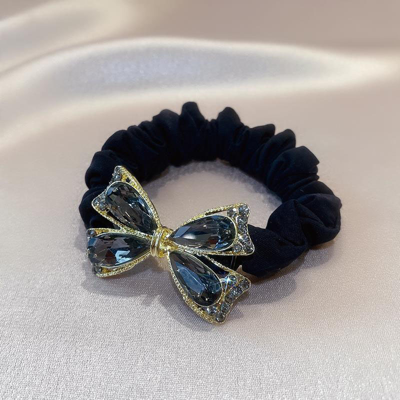 Korean Cute Bow Hair Ring Exquisite Rhinestone Head Rope Supplier