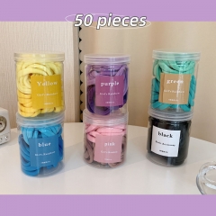 Korea Boxed Towel Ring Colored Leather Basic Hair Band Supplier