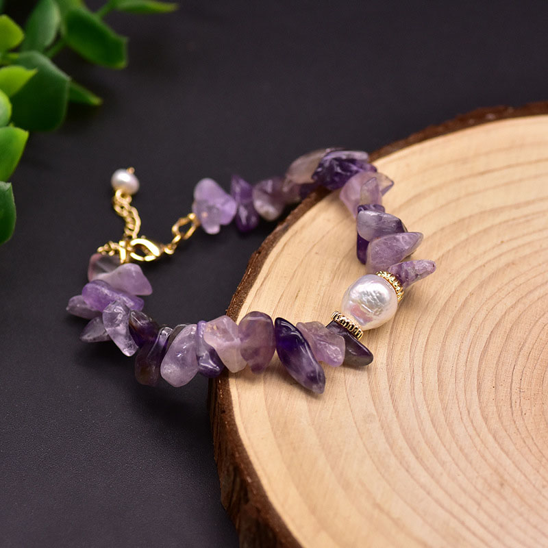 Wholesale Natural Pearl Amethyst Vintage Bracelet