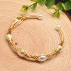 Wholesale Baroque Freshwater Pearl Wire-wrapped Bracelet