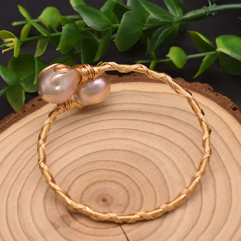 Wholesale Natural Freshwater Pearl Stretch Vintage Couple Bracelet