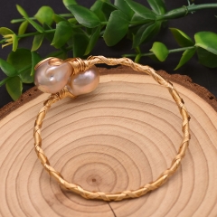Wholesale Natural Freshwater Pearl Stretch Vintage Couple Bracelet