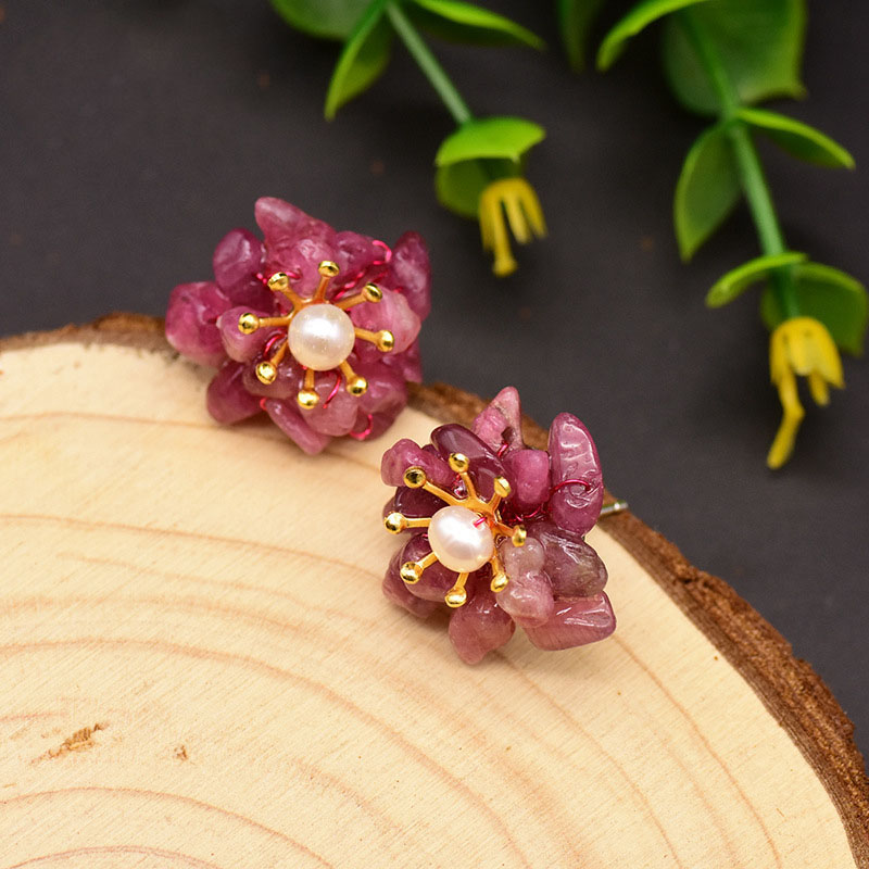 Wholesale Pearl 925 Sterling Silver Floral French Vintage Earrings