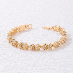 Simple Korean Alloy With Diamonds Flower Simple Bracelet Vendor
