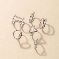 Minimalist Geometric Triangle Alloy Silver Six-piece Ring Vendor