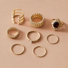 Vintage Gemstone And Diamond Geometric Irregular Personalized Eight-piece Ring Vendor