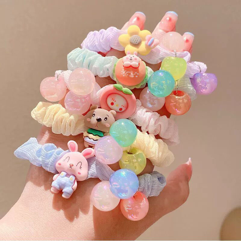 Cute Cartoon Non-invasive Hair Flowers Leather Band Hair Rope Supplier