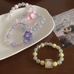 Lovely Transparent Beads Ice Cream Candy Sweet Head Rope Bracelet Supplier