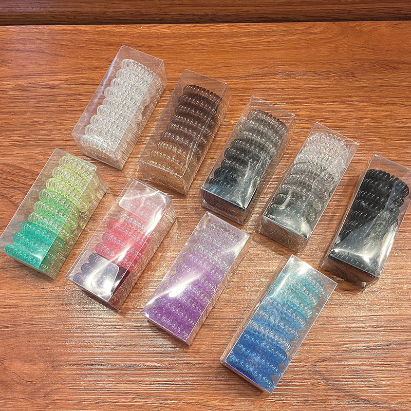 Simple Transparent Hair Tie Phone Line Hair Band Boxed Supplier