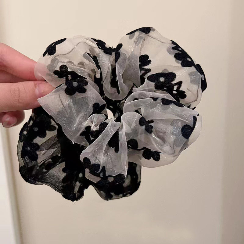 Organza Crushed Korean Version Of The Print Floral Fat Ring Supplier