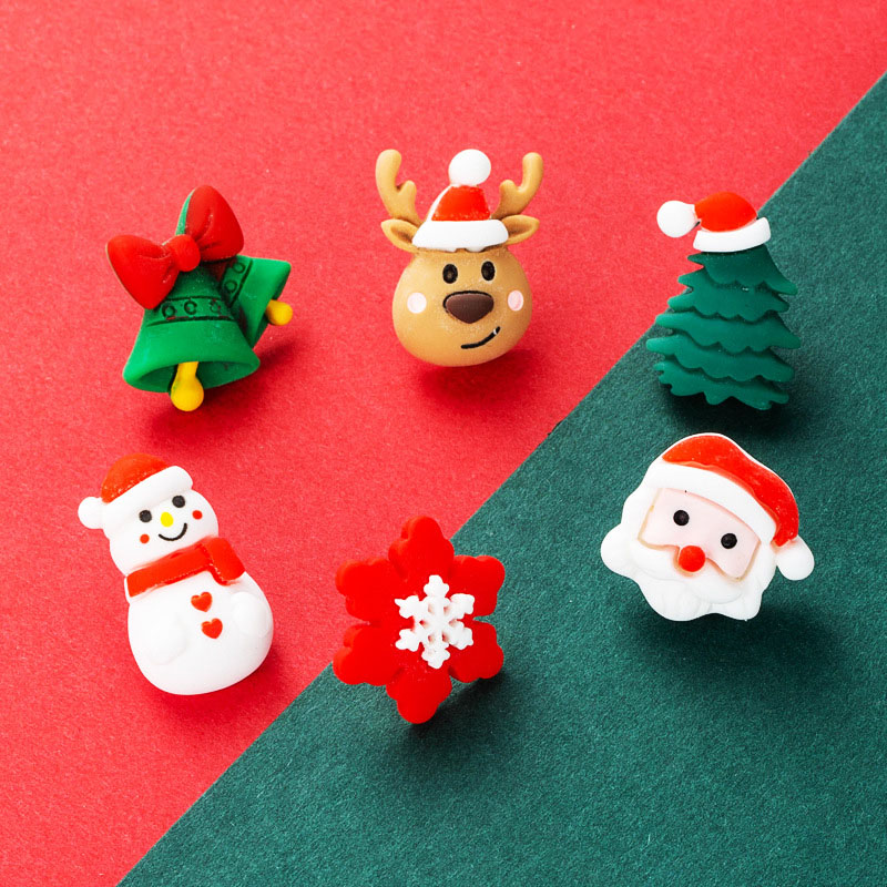 Christmas Resin Cute Dorky Cartoon Earrings Simple Vendor