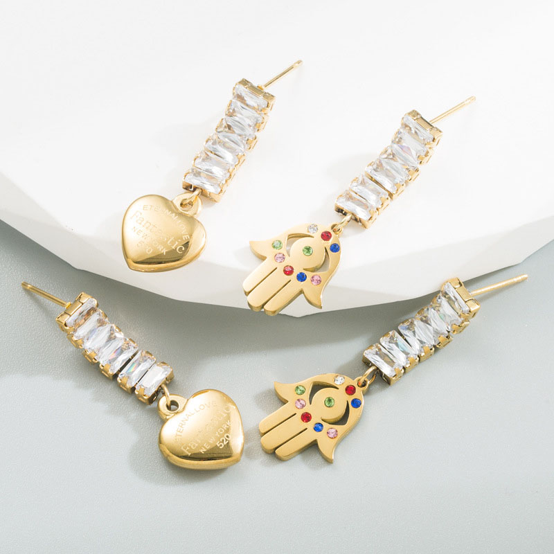 Long Earrings Titanium Steel Plating Gold Love Light Luxury Earrings Vendor