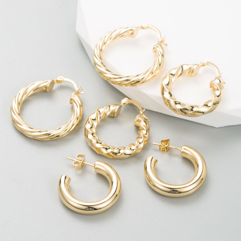 Korean Alloy Gold-plated Earrings Creative Geometric Spiral Earrings Vendor