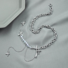Star-shaped Cross Shiny Collarbone Chain Crystal Splicing Necklace Supplier