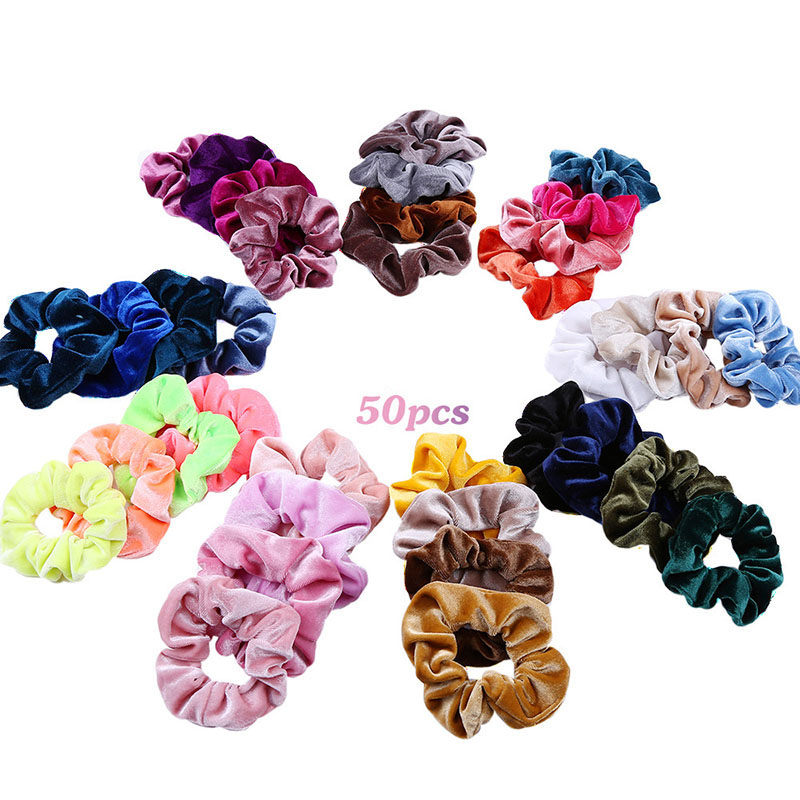 Wholesale Velvet Velvet Pig Sausage Hair Band 60 Colors