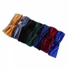 Wholesale Korean Velvet Stretchy Fitness Sports Retro Cross Hair Bands